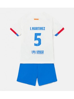 Otroški Nogometna dresi replika Barcelona Inigo Martinez #5 Gostujoči 2023-24 Kratek rokav (+ hlače)